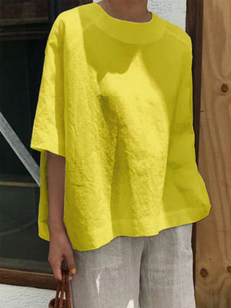 LB | Wygodny, luźny top z okrągłym dekoltem