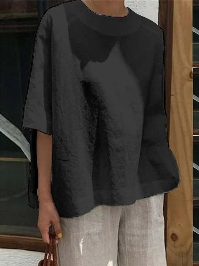 LB | Wygodny, luźny top z okrągłym dekoltem